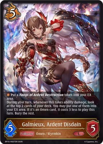 Galmieux, Ardent Disdain (BP15-R057EN), Eightfold Retribution — Shadowverse card price