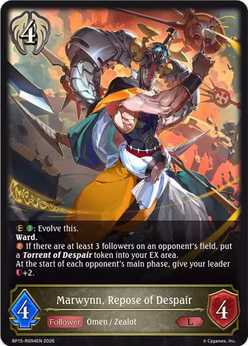 Marwynn, Repose of Despair (BP15-R094EN), Eightfold Retribution — Shadowverse card price