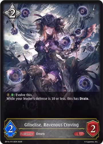 Gilnelise, Ravenous Craving (BP15-R113EN), Eightfold Retribution — Shadowverse card price