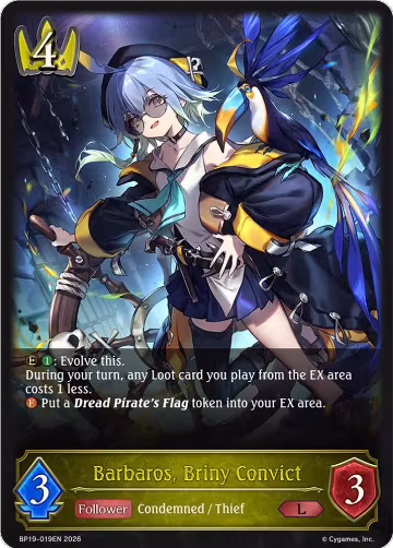 Barbaros, Briny Convict (BP19-019EN), Eightfold Retribution — Shadowverse card price