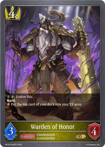 Warden of Honor (BP19-024EN), Eightfold Retribution — Shadowverse card price