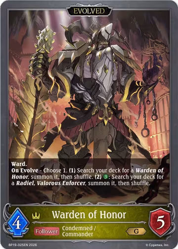 Warden of Honor (Evolved) (BP19-025EN), Eightfold Retribution — Shadowverse card price