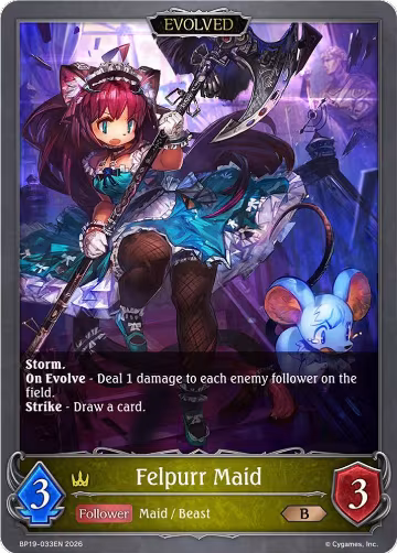 Felpurr Maid (Evolved) (BP19-033EN), Eightfold Retribution — Shadowverse card price