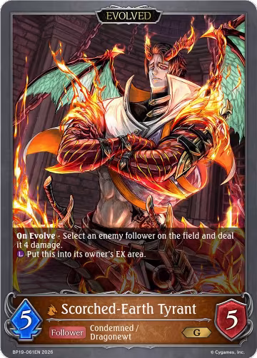 Scorched-Earth Tyrant (Evolved) (BP19-061EN), Eightfold Retribution — Shadowverse card price