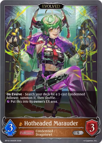 Hotheaded Marauder (Evolved) (BP19-065EN), Eightfold Retribution — Shadowverse card price