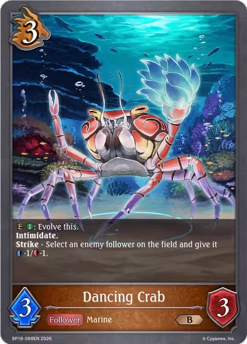 Dancing Crab (BP19-068EN), Eightfold Retribution — Shadowverse card price