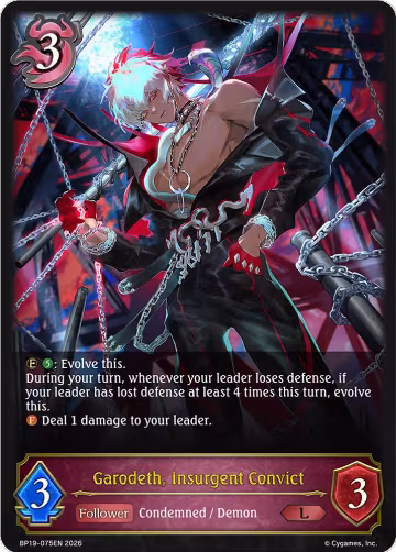 Garodeth, Insurgent Convict (BP19-075EN), Eightfold Retribution — Shadowverse card price
