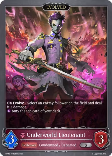 Underworld Lieutenant (Evolved) (BP19-083EN), Eightfold Retribution — Shadowverse card price
