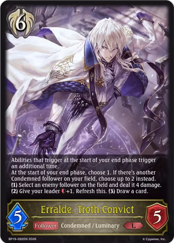 Erralde, Troth Convict (BP19-092EN), Eightfold Retribution — Shadowverse card price