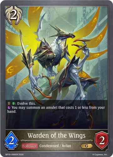 Warden of the Wings (BP19-096EN), Eightfold Retribution — Shadowverse card price