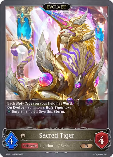 Sacred Tiger (Evolved) (BP19-105EN), Eightfold Retribution — Shadowverse card price