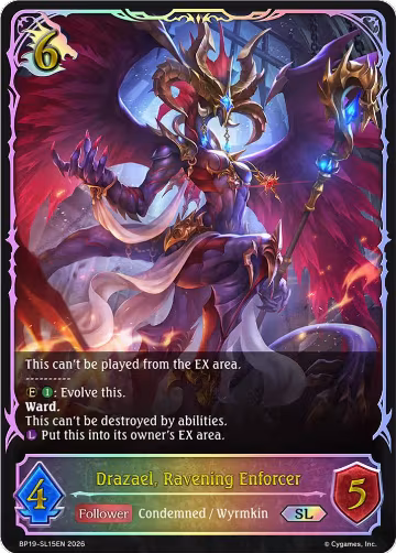 Drazael, Ravening Enforcer (SL) (BP19-SL15EN), Eightfold Retribution — Shadowverse card price