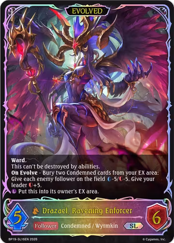 Drazael, Ravening Enforcer (Evolved) (SL) (BP19-SL16EN), Eightfold Retribution — Shadowverse card price