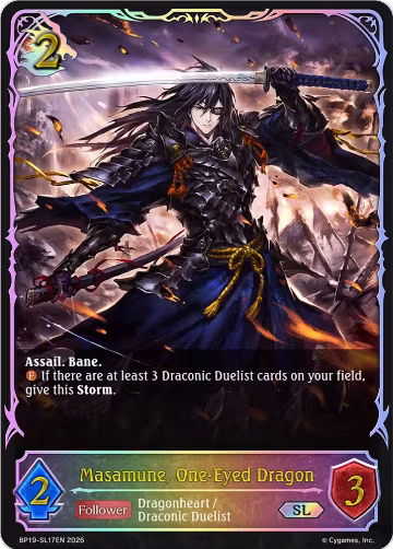Masamune, One-Eyed Dragon (SL) (BP19-SL17EN), Eightfold Retribution — Shadowverse card price
