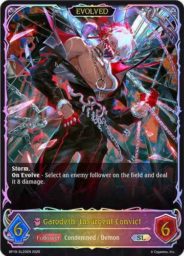 Garodeth, Insurgent Convict (Evolved) (SL) (BP19-SL20EN), Eightfold Retribution — Shadowverse card price