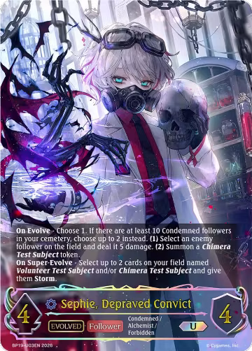 Sephie, Depraved Convict (Evolved) (U) (BP19-U03EN), Eightfold Retribution — Shadowverse card price