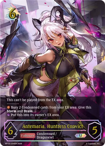 Antemaria, Huntress Convict (U) (BP19-U04EN), Eightfold Retribution — Shadowverse card price
