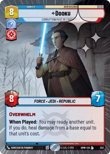 Dooku - Corruption Must Be Eradicated (Hyperspace Foil) (552), Homeworlds — Star Wars card price