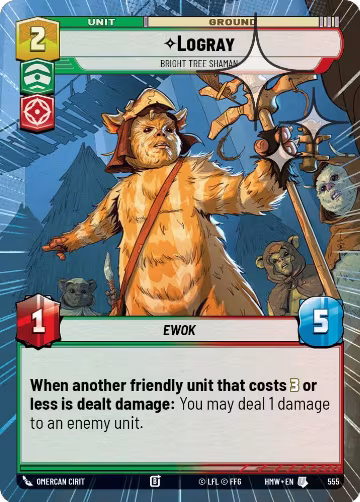 Logray - Bright Tree Shaman (Hyperspace Foil) (555), Homeworlds — Star Wars card price