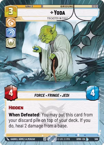 Yoda - Trickster in Exile (Hyperspace Foil) (566), Homeworlds — Star Wars card price