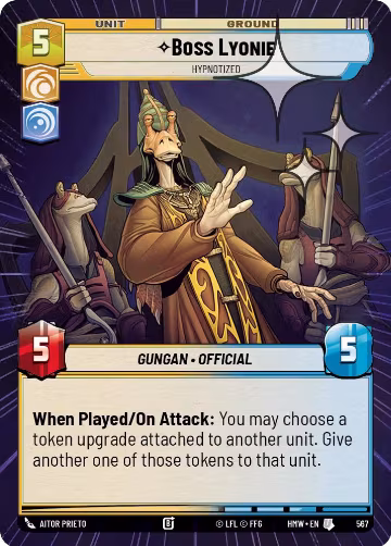 Boss Lyonie - Hypnotized (Hyperspace Foil) (567), Homeworlds — Star Wars card price