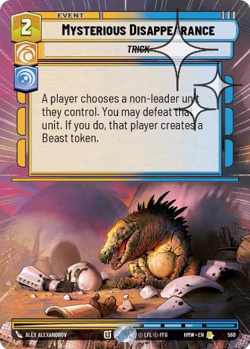 Mysterious Disappearance (Hyperspace Foil) (568), Homeworlds — Star Wars card price