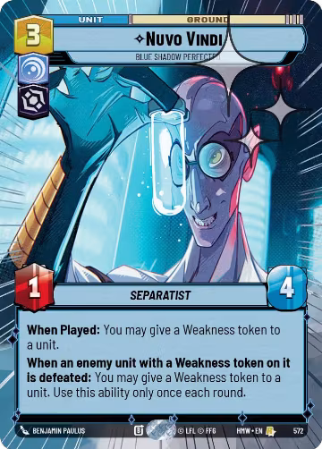 Nuvo Vindi - Blue Shadow Perfected (Hyperspace Foil) (572), Homeworlds — Star Wars card price