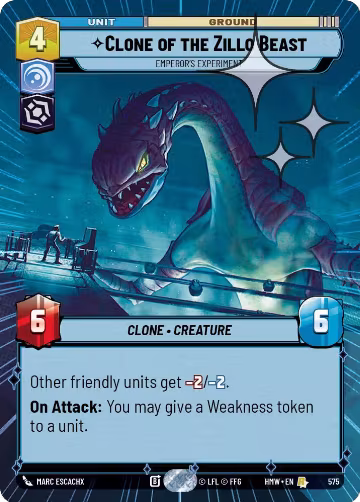 Clone of the Zillo Beast - Emperor's Experiment (Hyperspace Foil) (575), Homeworlds — Star Wars card price