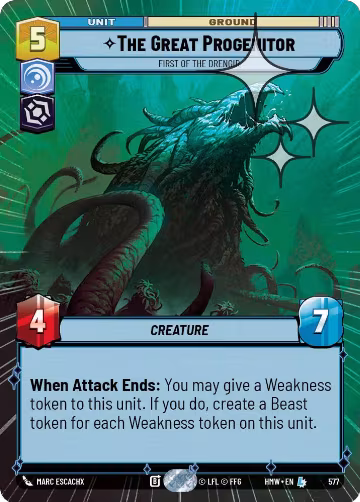 The Great Progenitor - First of the Drengir (Hyperspace Foil) (577), Homeworlds — Star Wars card price