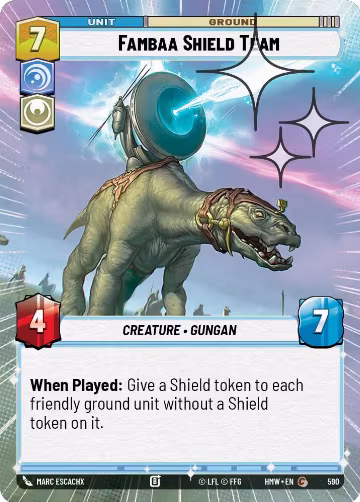Fambaa Shield Team (Hyperspace Foil) (590), Homeworlds — Star Wars card price