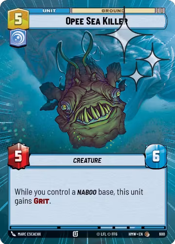 Opee Sea Killer (Hyperspace Foil) (600), Homeworlds — Star Wars card price