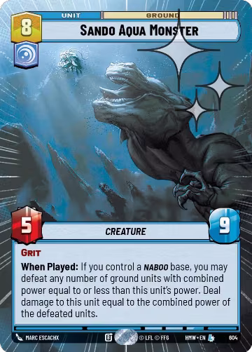 Sando Aqua Monster (Hyperspace Foil) (604), Homeworlds — Star Wars card price