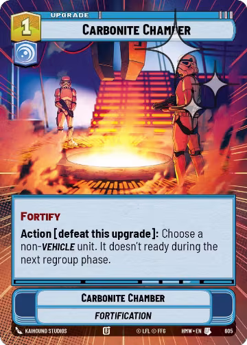 Carbonite Chamber (Hyperspace Foil) (605), Homeworlds — Star Wars card price