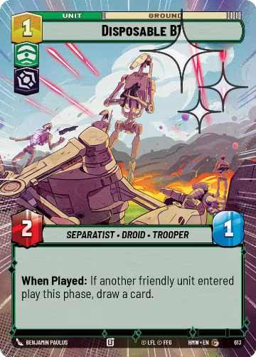 Disposable B1 (Hyperspace Foil) (613), Homeworlds — Star Wars card price