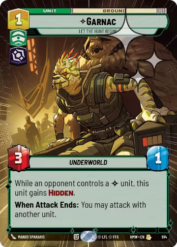 Garnac - Let the Hunt Begin! (Hyperspace Foil) (614), Homeworlds — Star Wars card price