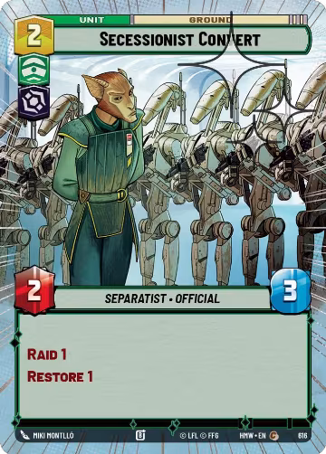 Secessionist Convert (Hyperspace Foil) (616), Homeworlds — Star Wars card price
