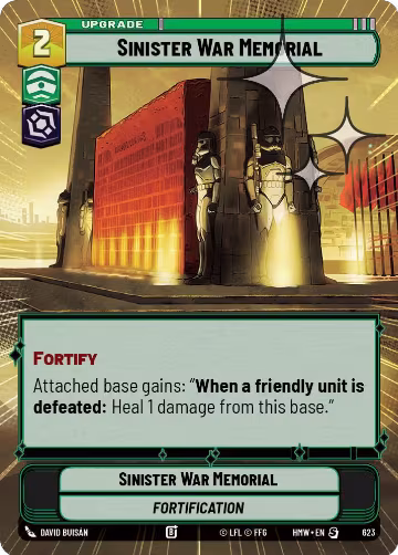 Sinister War Memorial (Hyperspace Foil) (623), Homeworlds — Star Wars card price