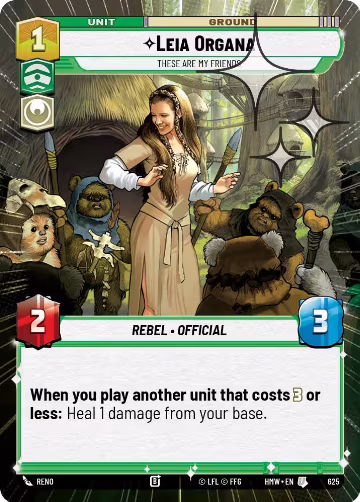 Leia Organa - These Are My Friends (Hyperspace Foil) (625), Homeworlds — Star Wars card price