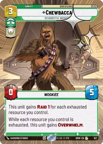 Chewbacca - Resourceful Wookiee (Hyperspace Foil) (627), Homeworlds — Star Wars card price