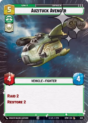 Auzituck Avenger (Hyperspace Foil) (630), Homeworlds — Star Wars card price