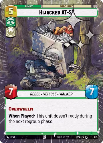 Hijacked AT-ST (Hyperspace Foil) (631), Homeworlds — Star Wars card price