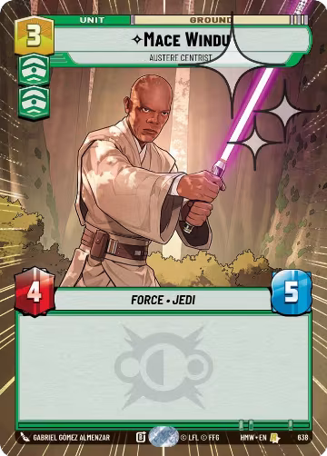 Mace Windu - Austere Centrist (Hyperspace Foil) (638), Homeworlds — Star Wars card price