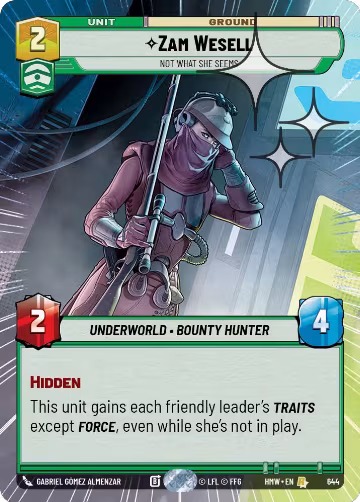 Zam Wesell - Not What She Seems (Hyperspace Foil) (644), Homeworlds — Star Wars card price