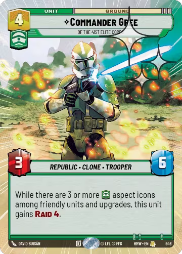 Commander Gree - Of the 41st Elite Corps (Hyperspace Foil) (648), Homeworlds — Star Wars card price