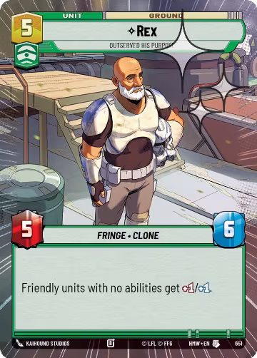 Rex - Outserved His Purpose (Hyperspace Foil) (651), Homeworlds — Star Wars card price