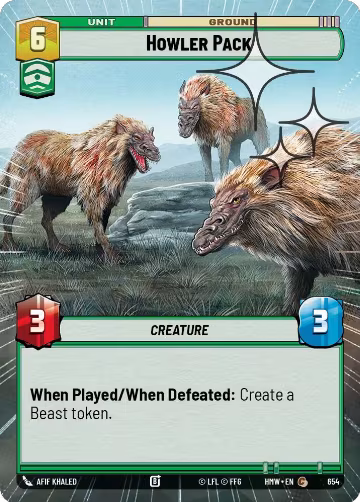 Howler Pack (Hyperspace Foil) (654), Homeworlds — Star Wars card price