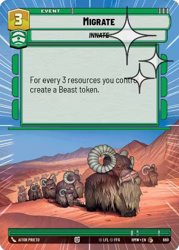 Migrate (Hyperspace Foil) (660), Homeworlds — Star Wars card price