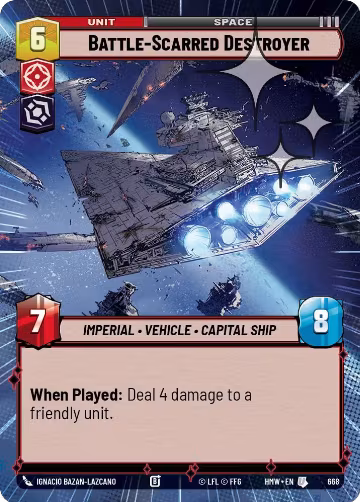 Battle-Scarred Destroyer (Hyperspace Foil) (668), Homeworlds — Star Wars card price