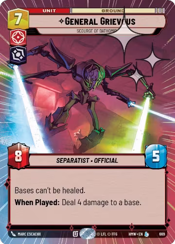 General Grievous - Scourge of Dathomir (Hyperspace Foil) (669), Homeworlds — Star Wars card price