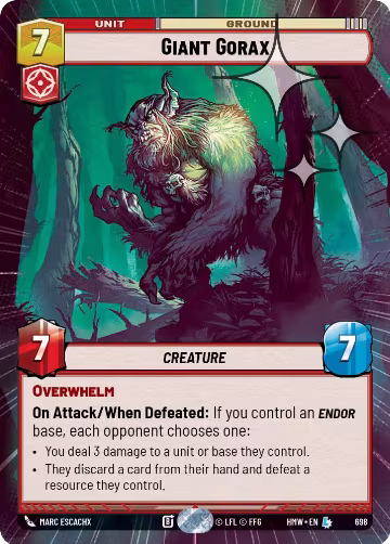 Giant Gorax (Hyperspace Foil) (698), Homeworlds — Star Wars card price